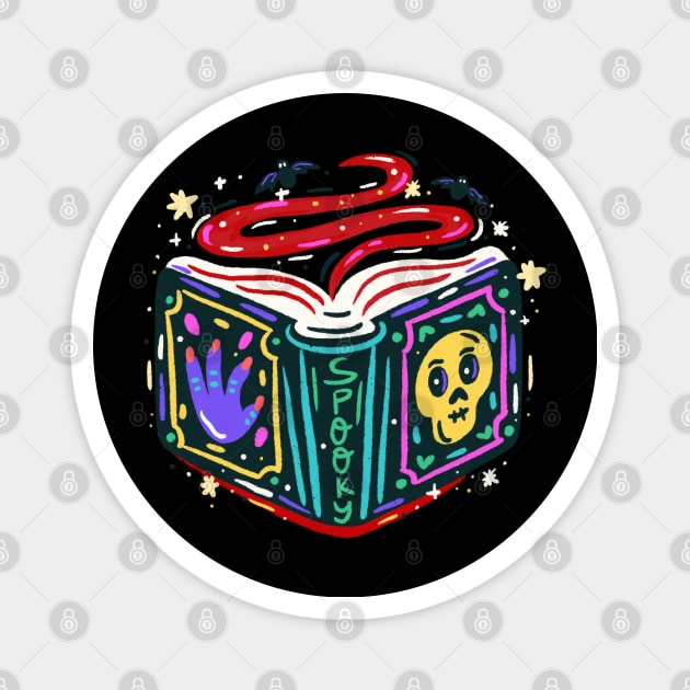 Open Spell Book Illustration Magnet by Mako Design 